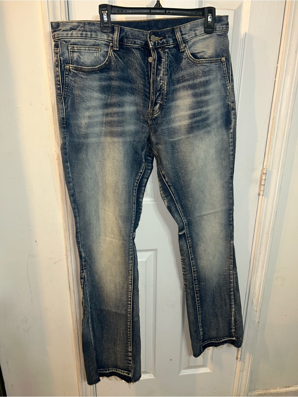 Men's Washed Blue Denim Jeans